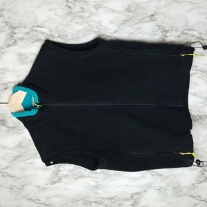VTG vintage REI Men's Fleece Vest black teal 90s style